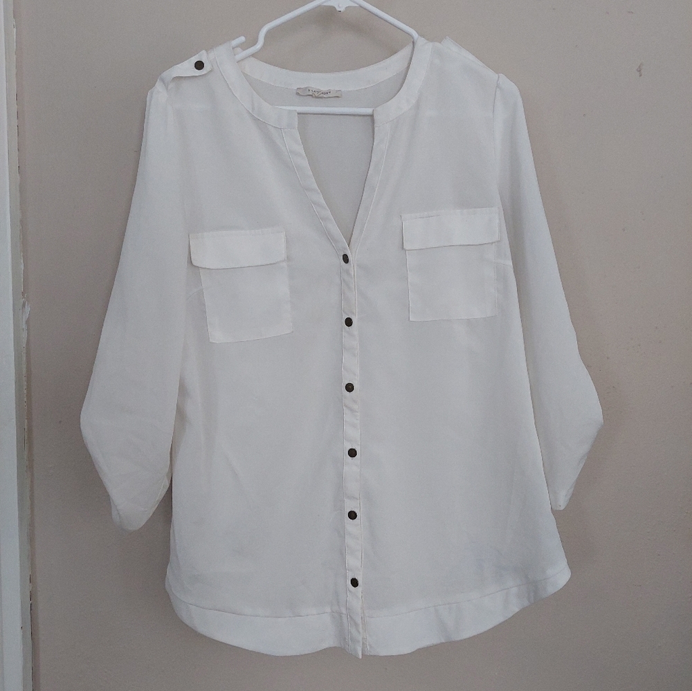 41 Hawthorn L White Women's Blouse